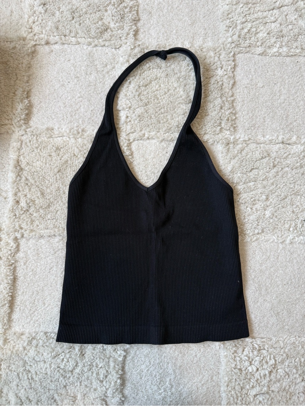 Nikibiki Black Ribbed Halter Camisole